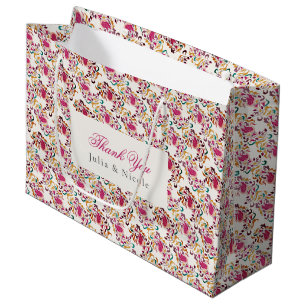 Romantische klassische Pearl Swan Floral Frame Wed Große Geschenktüte