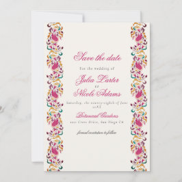 Romantische klassische Pearl Swan Floral Frame Wed Save The Date
