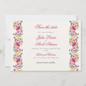 Romantische klassische Pearl Swan Floral Frame Wed Save The Date (Vorderseite)