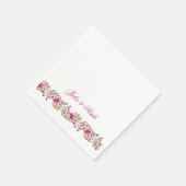 Romantische klassische Pearl Swan Floral Frame Wed Serviette (Ecke)