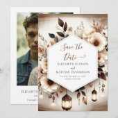 Romantische klassische rustikale Hochzeit Save The Date (Vorne/Hinten)