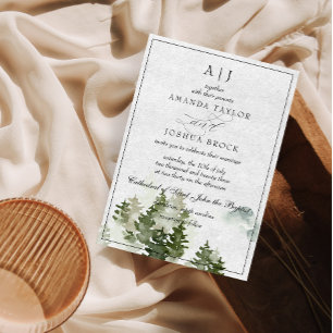 Romantische Klassische Schrift Rustikale Hochzeits Einladung