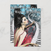 Romantische Klaviermusik Geburtskarte (Vorne/Hinten)