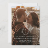 Romantische Kleider Monogram-Foto Hochzeit Einladung (Vorderseite)