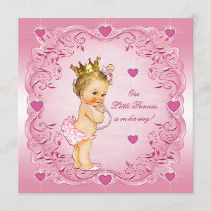 Romantische kleine Baby-Dusche Prinzessin-Love Einladung