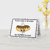 Romantische Kokette Fun Chocolate Éclair Food Pub Karte (Gelbe Blume)