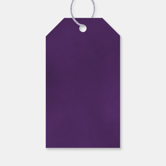 Romantische königliche Lila Rose Hochzeit Danke Geschenkanhänger (Rückseite)