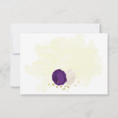 Romantische königliche lila-weiße Blume Gold Dankeskarte (Rückseite)