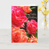 Romantische Korallen-Rose Karte (Gelbe Blume)