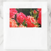 Romantische Korallen-Rose Rechteckiger Aufkleber (Tasche)