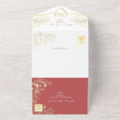 Romantische Korallenhochzeit All In One Einladung (Außenbereich)