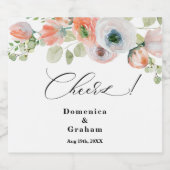 Romantische Korallenhochzeit Bierflaschenetikett (Einzelnes Label)