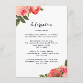 Romantische Korallenpeonie-Detailkarten Begleitkarte