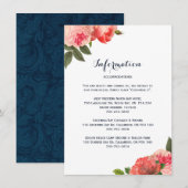 Romantische Korallenpeonie-Detailkarten Begleitkarte (Vorne/Hinten)