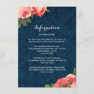 Romantische korallenrote Peonie Einzelkarten Begleitkarte