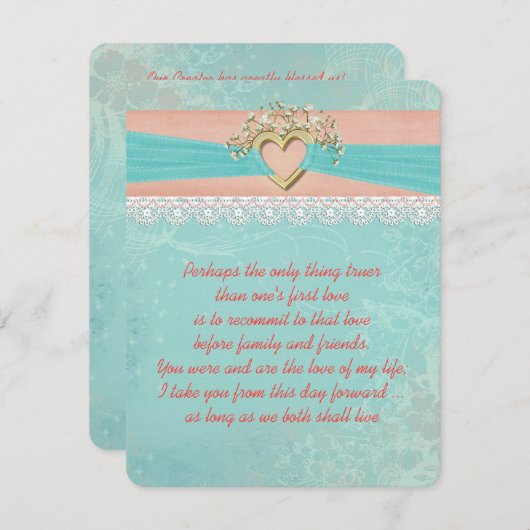 Romantische Kraft Erneuerbare Kraft und Herz Einladung (Vorne/Hinten)