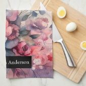 Romantische Küche: Abstrakte Herz-Rose Geschirrtuch (Viertel Falte)