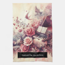 Romantische Küche: Abstraktes Herz Piano Musik