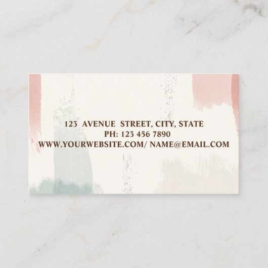 Romantische Kuchengebäck ,Aquarellbrush Stroke Visitenkarte (Rückseite)