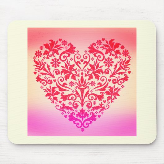 Romantische Kunst des Roten Herzens Mousepad (Vorne)