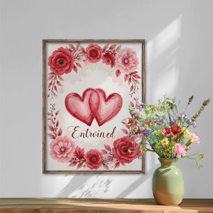 Romantische Kunst im Herzen Poster