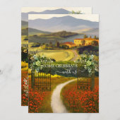 Romantische Kunst Italienisches Landhaus Einladung (Vorne/Hinten)