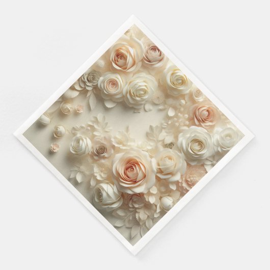 Romantische Kunst mit schwindelerregenden Rose Serviette (Ecke)