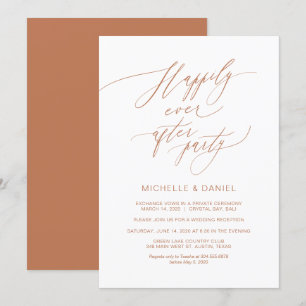 Romantische Kupfer-Schrift, Hochzeits-Elopement Einladung