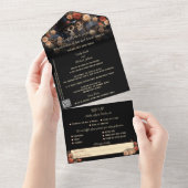 Romantische Küssen Skeletons Gothic Wedding All In One Einladung (Abreißen)