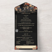 Romantische Küssen Skeletons Gothic Wedding All In One Einladung (Innen Boden)