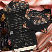 Romantische Küssen Skeletons Gothic Wedding All In One Einladung