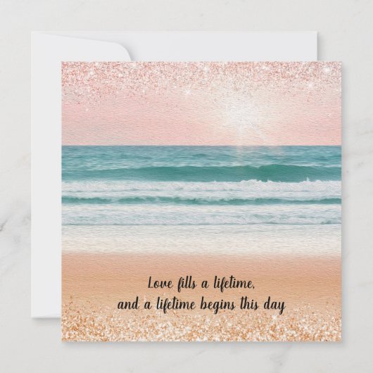 Romantische Küste: Eleganter Strand Save the Date (Rückseite)