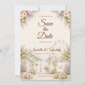Romantische Küsten-Gartenhochzeit Save The Date (Vorderseite)