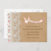 Romantische Lacey Träume mit Blumen Ankündigungspostkarte (Vorne/Hinten)