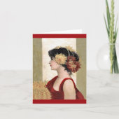 Romantische Lady in Red Note Card Karte (Vorderseite)