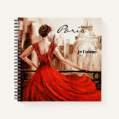 Romantische Lady in Red Paris Personal Notebook Notizblock (Vorderseite)
