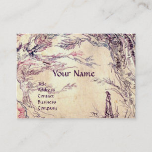 ROMANTISCHE LANDSCHAFT, Gold-Metallic-Papier Visitenkarte