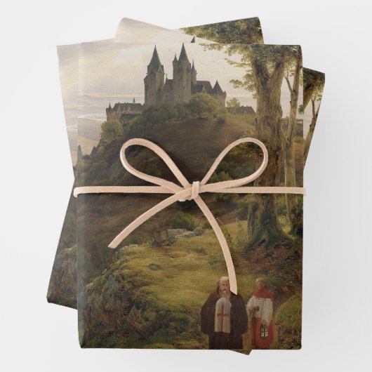 Romantische Landschaft mit Klosteranlage Geschenkpapier Set (Beispiel)