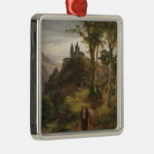 Romantische Landschaft mit Klosteranlage Ornament Aus Metall (Rechts)