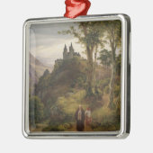 Romantische Landschaft mit Klosteranlage Ornament Aus Metall (Links)