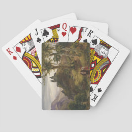 Romantische Landschaft mit Klosteranlage Spielkarten