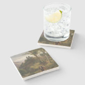 Romantische Landschaft mit Klosteranlage Steinuntersetzer (Seitenansicht)