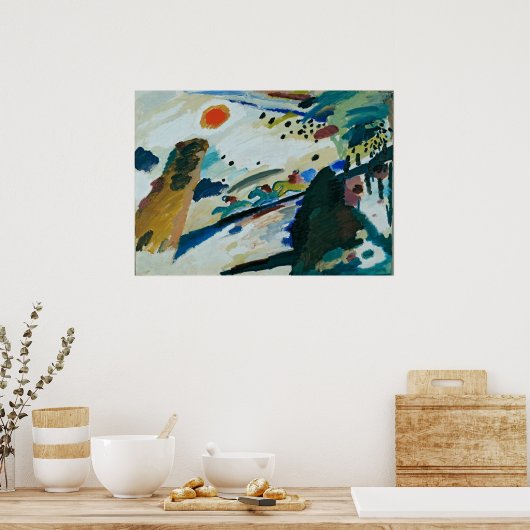 Romantische Landschaft von Wassily Kandinsky Poster (Küche)