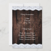 Romantische Landschick-Spitzen und rustikales Holz Save The Date (Rückseite)