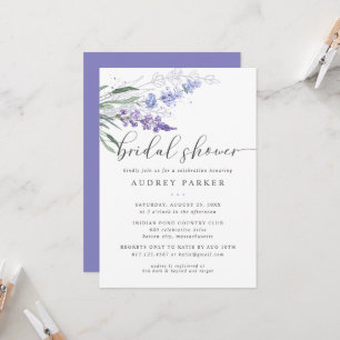 Romantische Lavendel-Blumen-Aquarell-Brautparty Einladung