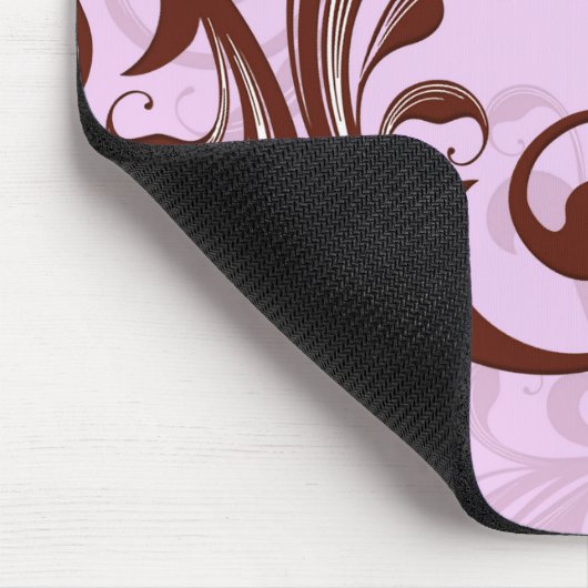 Romantische Lavendel Dekorative Wirbel Mousepad (Ecke)