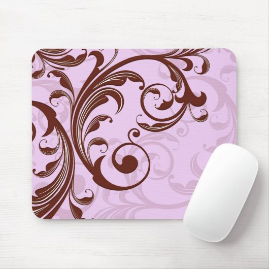 Romantische Lavendel Dekorative Wirbel Mousepad (Mit Mouse)