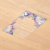 Romantische Lavendel-Hochzeit mit floralen Farben Acryleinladungen (Ablage )