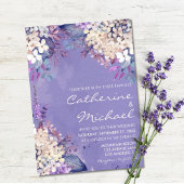 Romantische Lavendel-Hochzeit mit floralen Farben Einladung