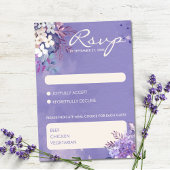 Romantische Lavendel-Hochzeit mit floralen Farben RSVP Karte